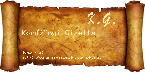 Korényi Gizella névjegykártya